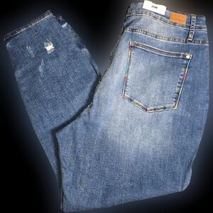 NWT Judy Blue Medium Wash High Waist Skinny with Colorful Stitches pockets 20W